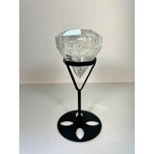 Quartz Diamond - Diamond Quartz Gem + Custom Stand - Display Quartz Crystal